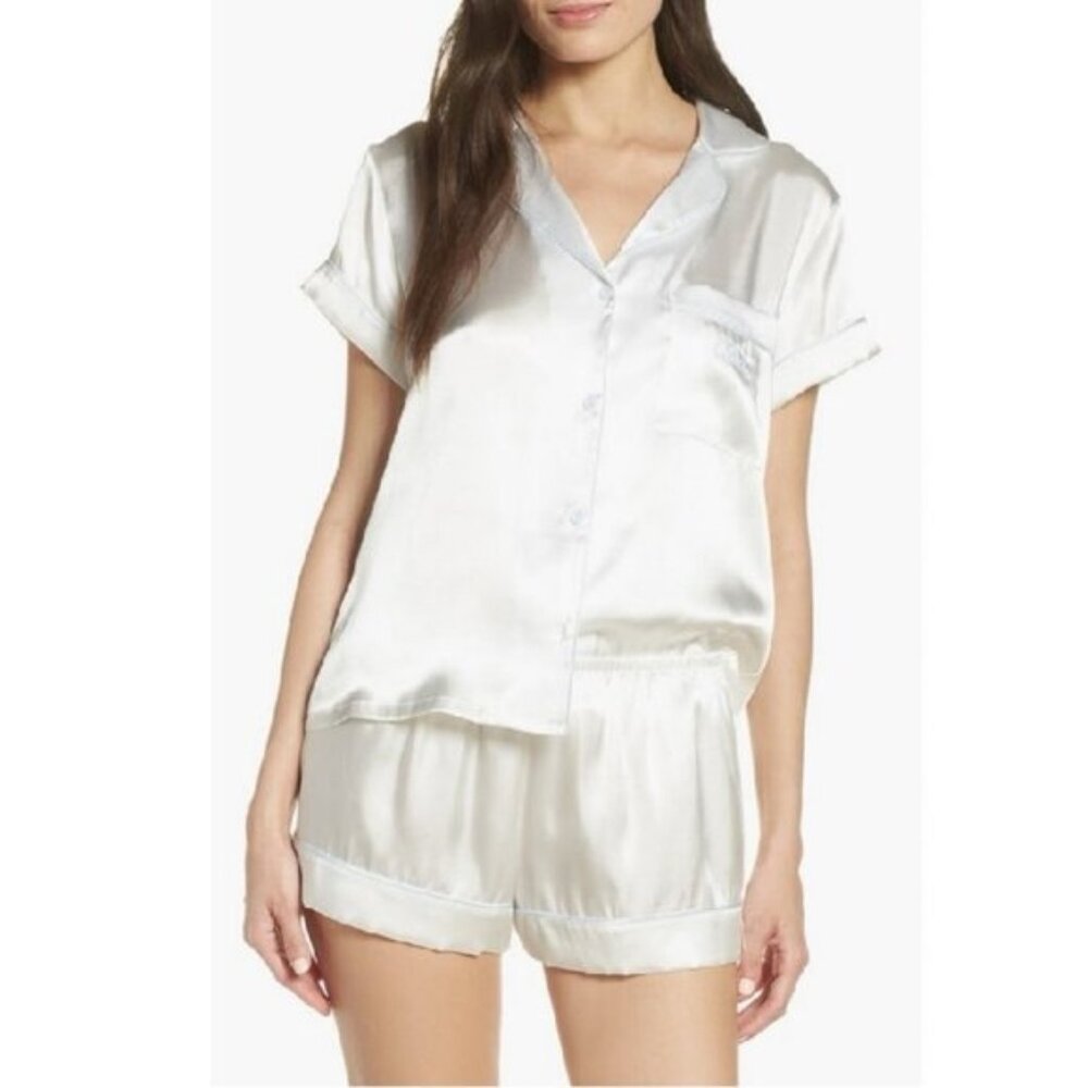 In Bloom by Jonquil White Satin Bride Pajama Set